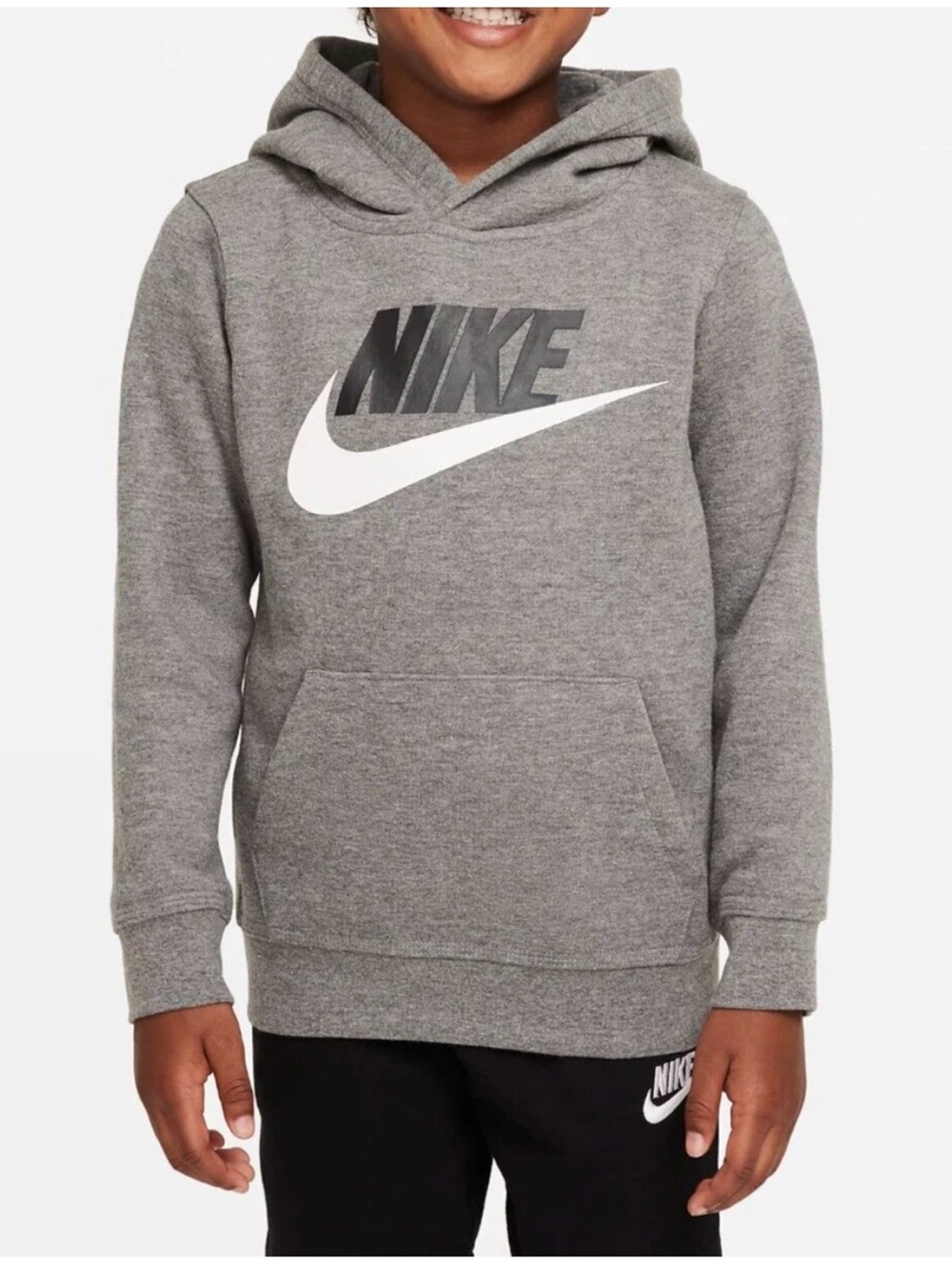 Size 6- Nike Toddler Boy's Grey Club Fleece Pullover Hoodie (86G703-GEH)